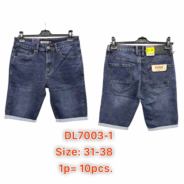 Spodenki męskie jeans Roz 31-38, 1 Kolor .Paczka 10 szt